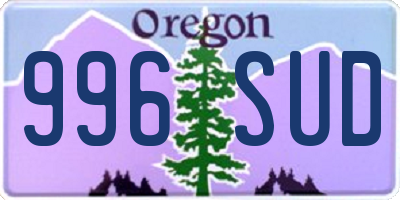 OR license plate 996SUD