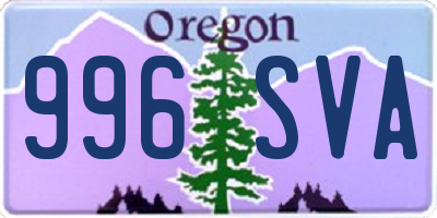 OR license plate 996SVA