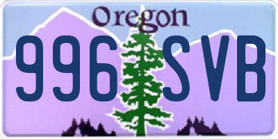 OR license plate 996SVB