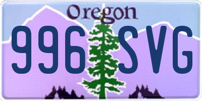 OR license plate 996SVG