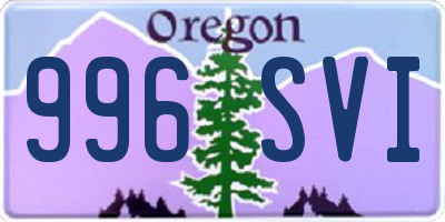 OR license plate 996SVI
