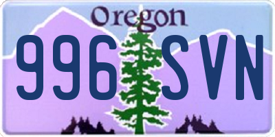 OR license plate 996SVN
