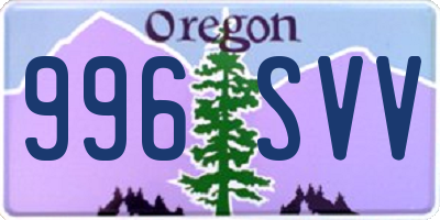 OR license plate 996SVV
