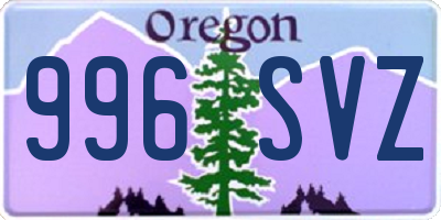OR license plate 996SVZ