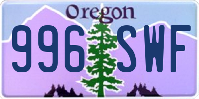 OR license plate 996SWF