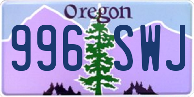 OR license plate 996SWJ