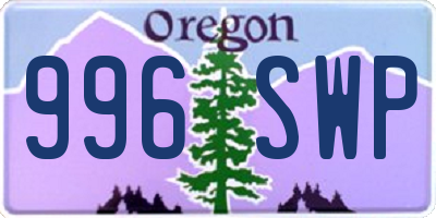 OR license plate 996SWP