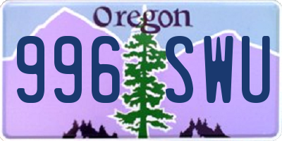 OR license plate 996SWU