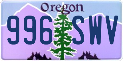 OR license plate 996SWV