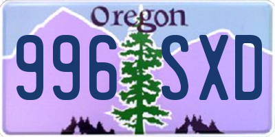 OR license plate 996SXD