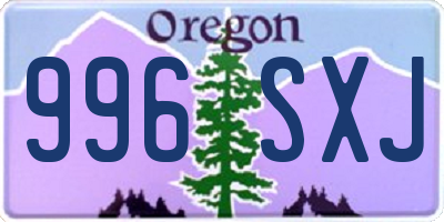 OR license plate 996SXJ