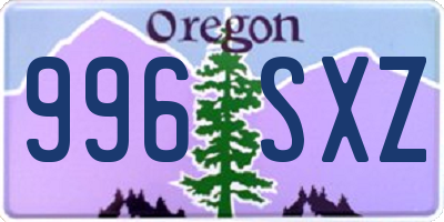 OR license plate 996SXZ