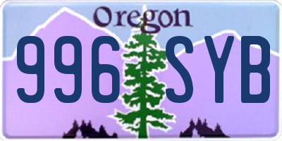 OR license plate 996SYB