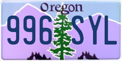 OR license plate 996SYL