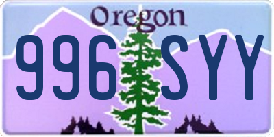 OR license plate 996SYY