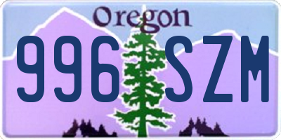 OR license plate 996SZM