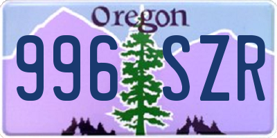 OR license plate 996SZR