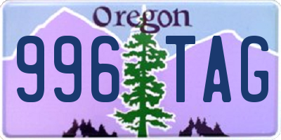 OR license plate 996TAG