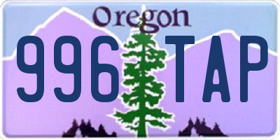 OR license plate 996TAP