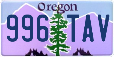 OR license plate 996TAV