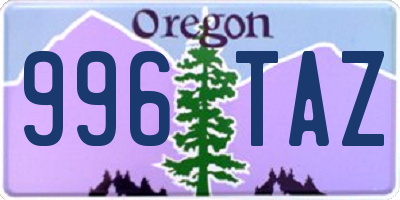 OR license plate 996TAZ