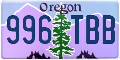 OR license plate 996TBB