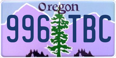 OR license plate 996TBC