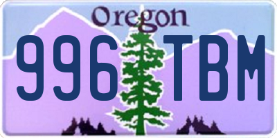 OR license plate 996TBM