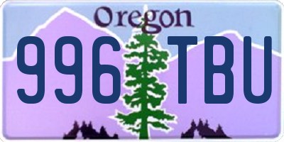 OR license plate 996TBU