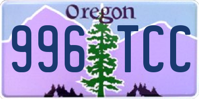 OR license plate 996TCC