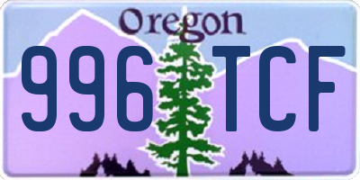 OR license plate 996TCF