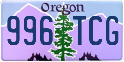 OR license plate 996TCG