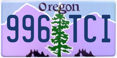 OR license plate 996TCI