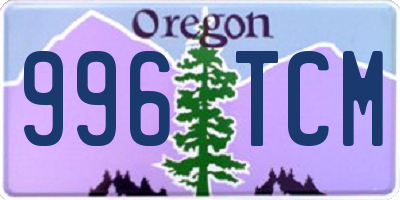 OR license plate 996TCM