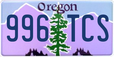 OR license plate 996TCS