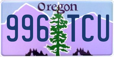OR license plate 996TCU