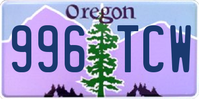 OR license plate 996TCW