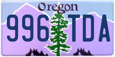 OR license plate 996TDA