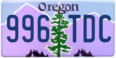 OR license plate 996TDC
