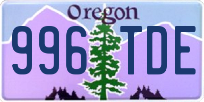 OR license plate 996TDE