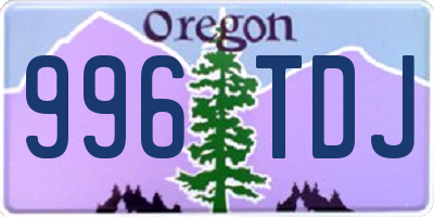 OR license plate 996TDJ