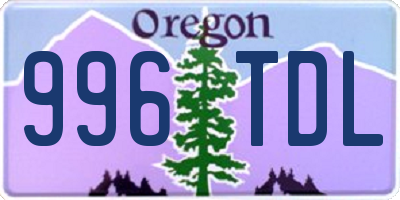 OR license plate 996TDL