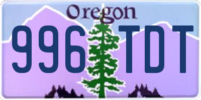 OR license plate 996TDT