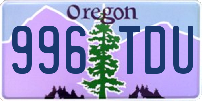 OR license plate 996TDU
