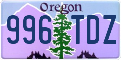 OR license plate 996TDZ