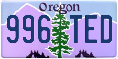 OR license plate 996TED