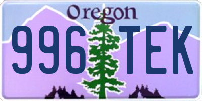 OR license plate 996TEK