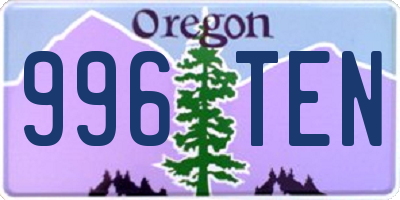 OR license plate 996TEN