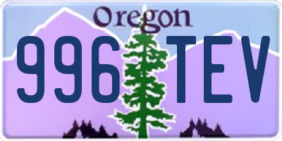 OR license plate 996TEV