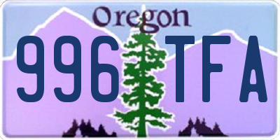 OR license plate 996TFA